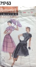 VTG Sewing Pattern Butterick #5597 Size 12 Bust 30 Dress Late 1940s New ... - $21.78