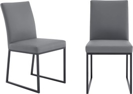 20&quot; Seat Height, Grey And Matte Black, Set Of 2 Armen Living Trevor Modern Faux - £111.10 GBP
