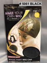 Qfitt Make Your Own Wig Stretch Mesh Magic Part Wig Cap #5061 Black - £2.82 GBP