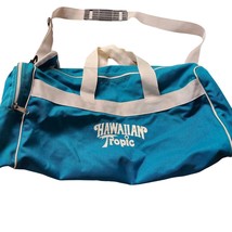 Vintage Hawaiian Tropic Teal Blue Duffle BAG Gym Overnight Luggage 1980 - $32.98