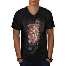 Medieval War Flag Shirt Battle Shield Men V-Neck T-shirt - £10.38 GBP