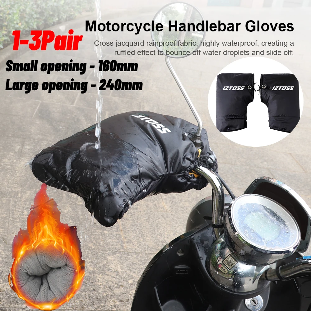 1/3Pair Motorcycle Handlebar Muffs Protective Motorcycle Scooter Thick Warm Grip - £16.53 GBP+