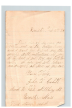 1885 Handwritten Letter John F Cahill Worcester MA Massachusetts Stamped... - $37.01