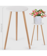 Indoor Plant Stand - Height 20.5&#39;&#39; Wood Flower Pot Holder, Round Side Table - $34.64