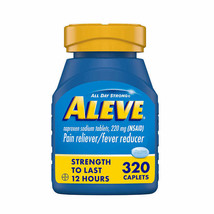 Aleve Naproxen Sodium 220 mg. Pain Reliever/Fever Reducer, 320 Caplets - £27.23 GBP