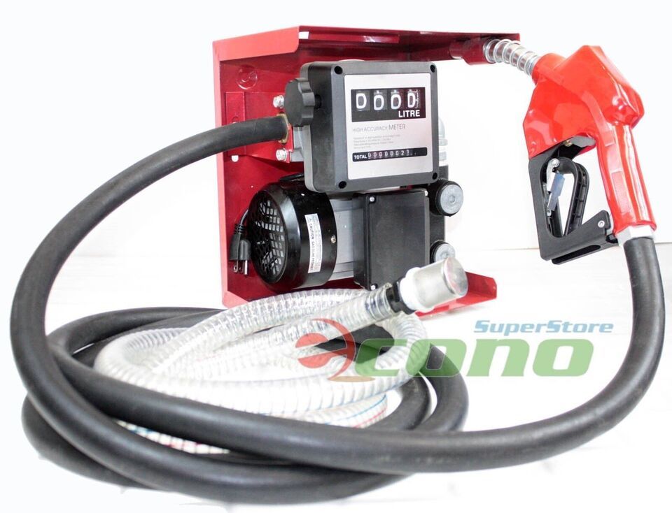 AC 110V Diesel Fuel Refill Pump Mechanical Meter Fueling W/Automatic Noz... - $186.99