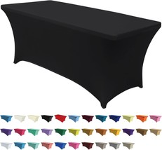  Tablecloths for 6 ft Home Rectangular Table Fitted Stretch Table Cover P - $32.46