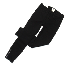 NWT L&#39;Agence Emmanuelle in Noir Black Ankle Zip Cropped Skinny Stretch Jeans 25 - £49.03 GBP