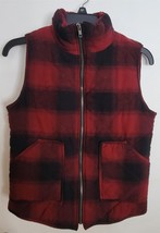 Womens S Be Cool Los Angeles Black/Red Plaid Puffy Vest - £14.70 GBP