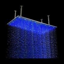 Ceiling Mount 16"x31" Antique Brass LED Rainfall Shower System Mixer Tap - $925.64