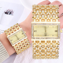 Women Wrist Watch Bracelet Gold/Rose/Silver Ladies Crystal Fashion Luxur... - £20.77 GBP