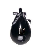 Rae Dunn “FLY” Black Pear Gourd Shaped Birdhouse Ceramic Farmhouse RARE ... - $34.00