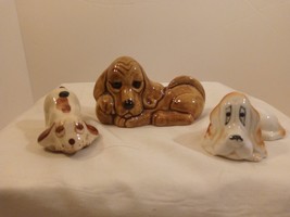 Vintage Set of 3 Miniature Bloodhound Puppy Dog Figurines - £19.38 GBP