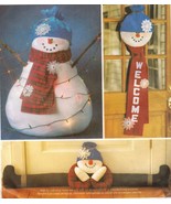 Oversized Snowman Doll Welcome Door Hanging Draft Dodger Sew Pattern - $11.99