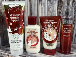 Bath &amp; Body Works Body Lotion Wash Scrub Bundle - Winter Candy Apple - R... - $29.02