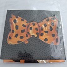 Bow Foil Balloon Orange Black Spot Animal Print Party Decoration - £7.76 GBP