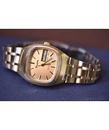 Serviced  Vintage Gold Tone Bulova Set-O-Matic Dual-Day Automatic Watch ... - $451.22 CAD