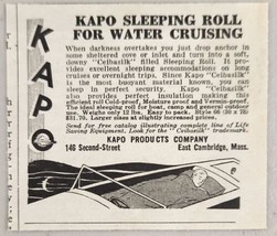 1930 Print Ad Kapo Sleeping Roll for Boats Made in East Cambridge,Massachusetts - £7.49 GBP