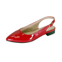  PEERAGE Fay Women Wide Width Pointed Toe Patent Leather Slingback Flat  - £40.02 GBP