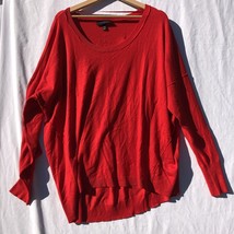 Lane Bryant 22/24 Red Pullover Sweater Round Neck Long Sleeve - £19.77 GBP