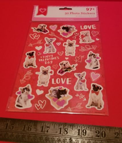 Craft Holiday Photo Stickers 30 Piece Treat Pack Valentine Favors Pets H... - $0.94