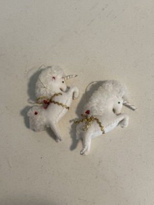 Unicorn Christmas Ornaments Holiday Tree Decor Animal Magical Felt Dried Flowers Item image 8