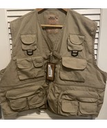 Fishing Vest Size XL Master Sportsman Vintage brown w pockets - $38.19 CAD