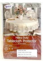 Table Cover Crystal Clear Vinyl Heavy Duty Tablecloth Spill Protector 70... - £10.04 GBP
