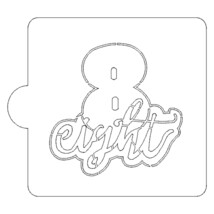 Number 8 Word Detailed Stencil for Cookies or Cakes USA Made LS2409 - £3.16 GBP