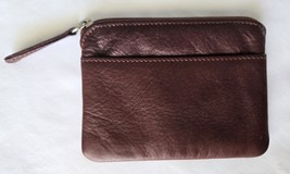 Osgoode Marley Soft Brown Leather Zip Top Coin Purse - $19.79