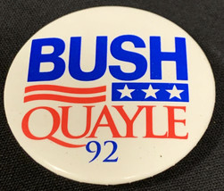 1992 George Bush Dan Quayle USA President Election Button Pin Campaign KG - £7.00 GBP