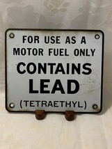 Vtg. Gas Station Metal Sign from Gas Pump &quot;For Use As A Motor Fuel&quot; Only Lot 2 - £42.30 GBP