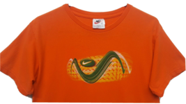 Vtg 90s Nike Double Sided T Shirt White Tag Made In USA Swoosh Orange - £44.36 GBP