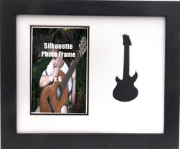 Wall Mount Music Photo Frame Black Guitar 8x10 Holds 4x6 Photo White and Black M - £23.98 GBP