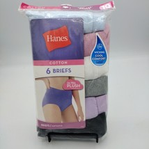 Women&#39;s Hanes Tagless Briefs Ultra Soft Panties Size 10 Cotton 6 Pair No Ride Up - £11.39 GBP