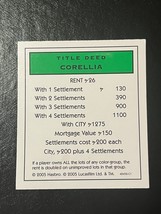 Star Wars Saga - Monopoly Title Deed Card - Corellia - £2.58 GBP