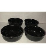 ROYAL NORFOLK-BLACK CEREAL/SERVING BOWL SET Of 4-Micro/Dish Safe- SHIPS ... - $42.00