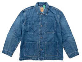 GAP Mens Blue Medium Wash Relaxed Fit Denim Chore Jacket - $55.80