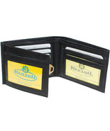 MENS BLACK LEATHER WALLET BIFOLD ID Window Free Ship New Credit Card Hol... - $16.98 CAD