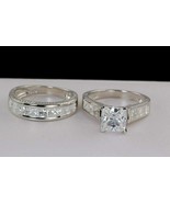 Engagement Wedding Ring Set 3.50Ct Channel Set Diamond 14k White Gold Size 8.5 - £234.61 GBP