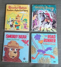 4 Whitman Tell a Tale Books Sleeping Beauty Smokey Bear Ricochet Rabbit - £23.73 GBP