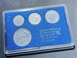 Set of Double Stars Coins from North Korea - Blue Cover. 1, 5, 10, and 50 Chon - £32.39 GBP