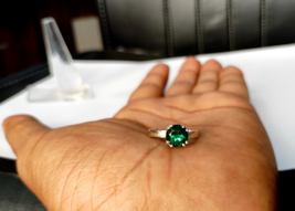 Natürlich 4 Karat Smaragd Edelstein 925 Sterlingsilber Ring für Damen - £73.98 GBP