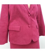 Baron Kay&#39;s Tailor Vintage Suede Skirt &amp; Jacket Set Large? 34W Fuchsia Pink - $279.00 MXN