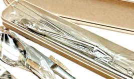 10 Pc. Travel Flatware Set SILVER Stainless Steel Portable Cutlery Set With Case image 4