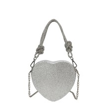  Designer Chain  PU Women Clutch Bag Fashion Hand Bag Small Heart Evening Clutch - £55.26 GBP