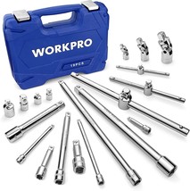 WORKPRO 19PC Drive Socket Extensions Set Socket Adapters 1/4&quot; 3/8&#39;&#39;&amp;1/2&#39;&#39;Drive - £67.93 GBP