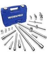 WORKPRO 19PC Drive Socket Extensions Set Socket Adapters 1/4&quot; 3/8&#39;&#39;&amp;1/2&#39;... - £66.83 GBP