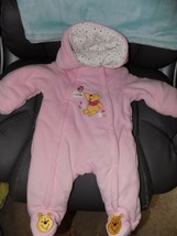 Disney Winnie The Pooh Cute and Sweet Pink Snowsuit Size 0-3 Months NWOT - £25.72 GBP