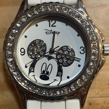 WOMEN'S DISNEY MICKEY MOUSE WATCH BLACK RUBBER BAND MK1110 -0211 - parts... - $9.90